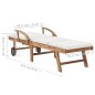 vidaXL Tumbonas con cojín 2 uds madera maciza de teca crema vidaXL Tumbonas con cojín 2 uds madera maciza de teca crema