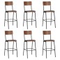 vidaXL Taburetes de cocina 6 unidades madera contrachapada y acero 