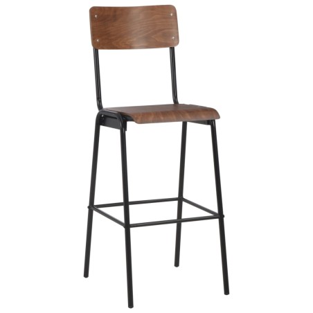 vidaXL Taburetes de cocina 6 unidades madera contrachapada y acero 