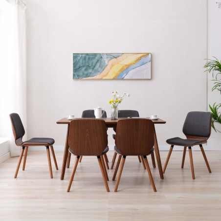 vidaXL Sillas de comedor 6 unidades de tela gris 
