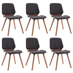 vidaXL Sillas de comedor 6 unidades de tela gris 
