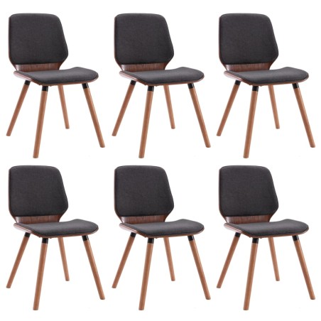vidaXL Sillas de comedor 6 unidades de tela gris 