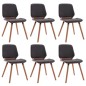 vidaXL Sillas de comedor 6 unidades de tela gris 