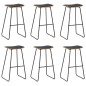 vidaXL Taburetes de cocina 6 unidades cuero sintético negro vidaXL Taburetes de cocina 6 unidades cuero sintético negro
