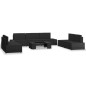 vidaXL Juego de muebles de jardín 8 piezas ratán sintético negro vidaXL Juego de muebles de jardín 8 piezas ratán sintético negro
