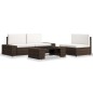 vidaXL Juego de muebles de jardín 4 piezas ratán sintético marrón vidaXL Juego de muebles de jardín 4 piezas ratán sintético marrón