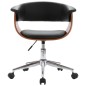 vidaXL Silla de oficina giratoria madera curvada cuero sintético negro vidaXL Silla de oficina giratoria madera curvada cuero sintético negro
