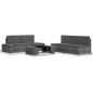 vidaXL Juego de muebles de jardín 5 piezas ratán sintético gris vidaXL Juego de muebles de jardín 5 piezas ratán sintético gris