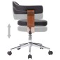 vidaXL Sillas de comedor giratorias 4 uds madera curvada y cuero negro