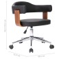 vidaXL Sillas de comedor giratorias 4 uds madera curvada y cuero negro