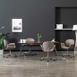 vidaXL Sillas de comedor giratorias 4 unidades tela color gris taupe vidaXL Sillas de comedor giratorias 4 unidades tela color gris taupe