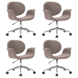 vidaXL Sillas de comedor giratorias 4 unidades tela color gris taupe