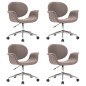 vidaXL Sillas de comedor giratorias 4 unidades tela color gris taupe vidaXL Sillas de comedor giratorias 4 unidades tela color gris taupe