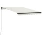 vidaXL Toldo retráctil manual con LED crema 300x250 cm vidaXL Toldo retráctil manual con LED crema 300x250 cm
