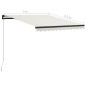 vidaXL Toldo retráctil manual con LED crema 300x250 cm vidaXL Toldo retráctil manual con LED crema 300x250 cm