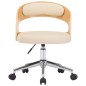 vidaXL Sillas de comedor giratorias 2 uds madera curvada cuero crema vidaXL Sillas de comedor giratorias 2 uds madera curvada cuero crema