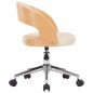 vidaXL Sillas de comedor giratorias 2 uds madera curvada cuero crema vidaXL Sillas de comedor giratorias 2 uds madera curvada cuero crema