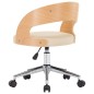 vidaXL Sillas de comedor giratorias 2 uds madera curvada cuero crema vidaXL Sillas de comedor giratorias 2 uds madera curvada cuero crema