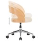 vidaXL Sillas de comedor giratorias 2 uds madera curvada cuero crema vidaXL Sillas de comedor giratorias 2 uds madera curvada cuero crema