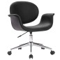 vidaXL Silla de oficina giratoria de cuero sintético negro vidaXL Silla de oficina giratoria de cuero sintético negro