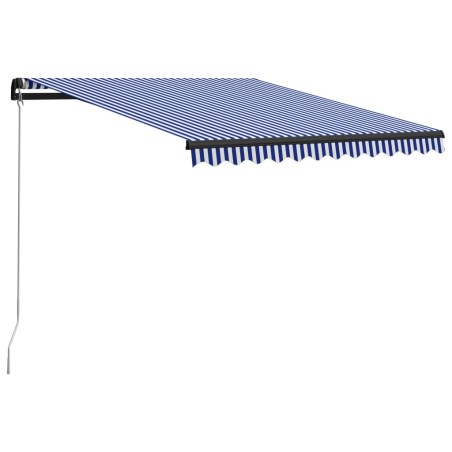 vidaXL Toldo manual retráctil azul y blanco 300x250 cm