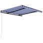 vidaXL Toldo manual retráctil azul y blanco 300x250 cm vidaXL Toldo manual retráctil azul y blanco 300x250 cm