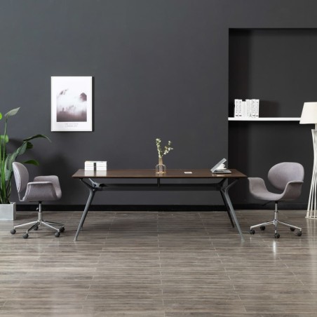 vidaXL Sillas de comedor giratorias 2 unidades tela gris