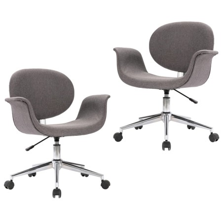 vidaXL Sillas de comedor giratorias 2 unidades tela gris