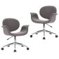 vidaXL Sillas de comedor giratorias 2 unidades tela gris vidaXL Sillas de comedor giratorias 2 unidades tela gris