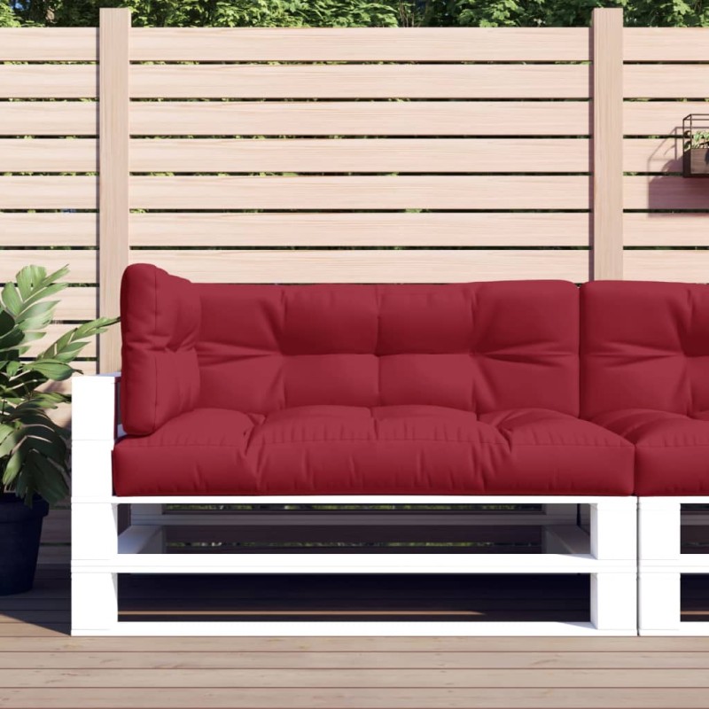 vidaXL Cojines para palets 3 unidades tela rojo tinto