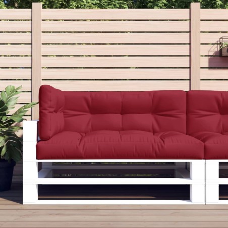 vidaXL Cojines para palets 3 unidades tela rojo tinto