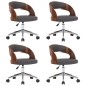 vidaXL Sillas de comedor girartorias 4 uds madera curvada y tela gris vidaXL Sillas de comedor girartorias 4 uds madera curvada y tela gris