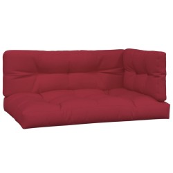 vidaXL Cojines para palets 3 unidades tela rojo tinto