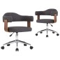 vidaXL Sillas de comedor girartorias 2 uds madera curvada y tela gris vidaXL Sillas de comedor girartorias 2 uds madera curvada y tela gris