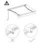 vidaXL Toldo manual retráctil amarillo y blanco 300x250 cm vidaXL Toldo manual retráctil amarillo y blanco 300x250 cm