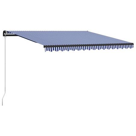 vidaXL Toldo manual retráctil azul y blanco 400x300 cm