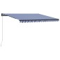 vidaXL Toldo manual retráctil azul y blanco 400x300 cm vidaXL Toldo manual retráctil azul y blanco 400x300 cm