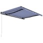 vidaXL Toldo manual retráctil azul y blanco 400x300 cm vidaXL Toldo manual retráctil azul y blanco 400x300 cm