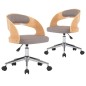 vidaXL Sillas comedor giratorias 2 uds madera curvada tela gris taupe vidaXL Sillas comedor giratorias 2 uds madera curvada tela gris taupe