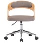 vidaXL Sillas comedor giratorias 2 uds madera curvada tela gris taupe vidaXL Sillas comedor giratorias 2 uds madera curvada tela gris taupe