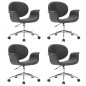 vidaXL Sillas de comedor giratorias 4 unidades tela gris vidaXL Sillas de comedor giratorias 4 unidades tela gris