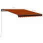 vidaXL Toldo retráctil manual con LED naranja y marrón 300x250 cm vidaXL Toldo retráctil manual con LED naranja y marrón 300x250 cm