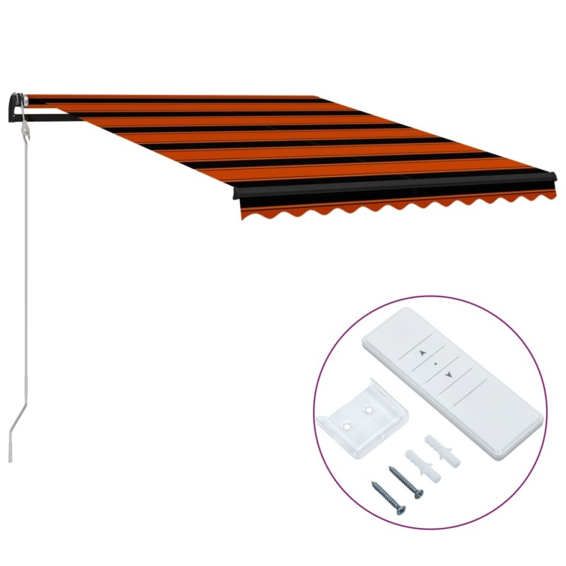 vidaXL Toldo retráctil automático naranja y marrón 350x250 cm vidaXL Toldo retráctil automático naranja y marrón 350x250 cm