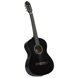 vidaXL Guitarra clásica para principiantes con funda negro 4/4 39"