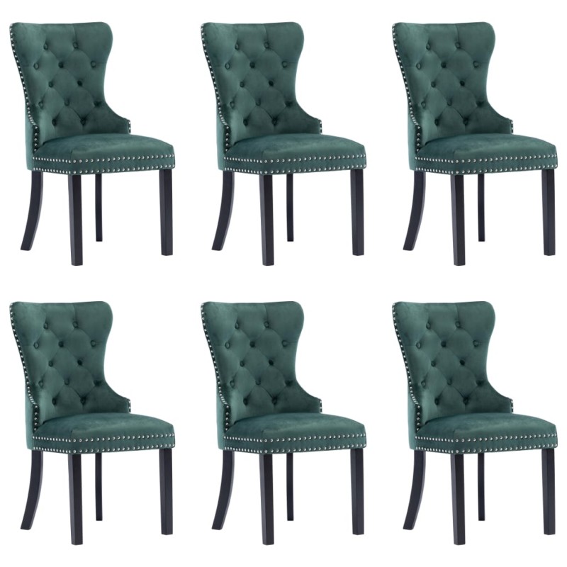 vidaXL Sillas de comedor 6 unidades terciopelo verde oscuro vidaXL Sillas de comedor 6 unidades terciopelo verde oscuro