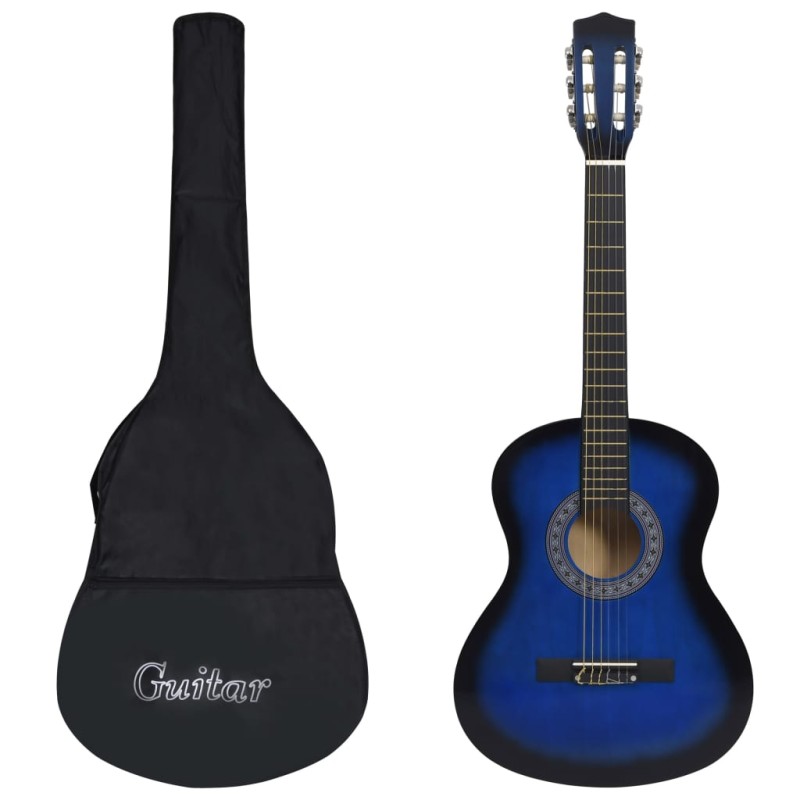 vidaXL Guitarra clásica para principiantes con funda azul 3/4 36" vidaXL Guitarra clásica para principiantes con funda azul 3/4 36"