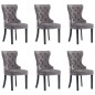 vidaXL Sillas de comedor 6 unidades terciopelo gris vidaXL Sillas de comedor 6 unidades terciopelo gris