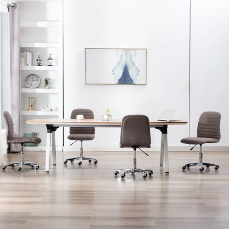 vidaXL Silla de comedor 4 unidades de tela gris taupe 