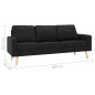 vidaXL Juego de sofás 2 piezas de tela negro vidaXL Juego de sofás 2 piezas de tela negro