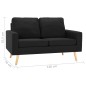 vidaXL Juego de sofás 2 piezas de tela negro vidaXL Juego de sofás 2 piezas de tela negro